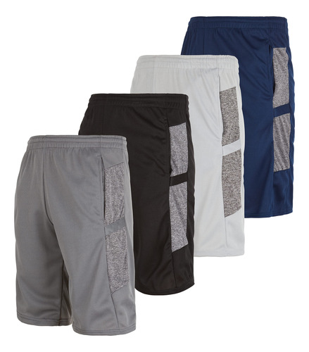 4 Pantalon Corto Baloncesto Para Hombre Malla Activa Secado