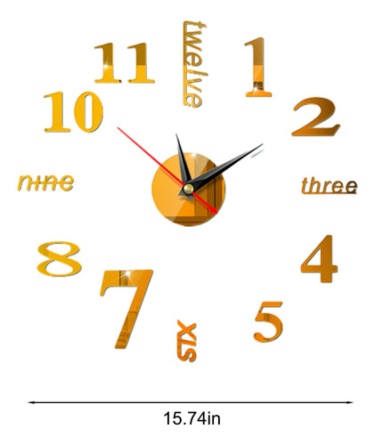 Reloj De Pared Grande Adhesivo Decorativo Para Sala De Estar