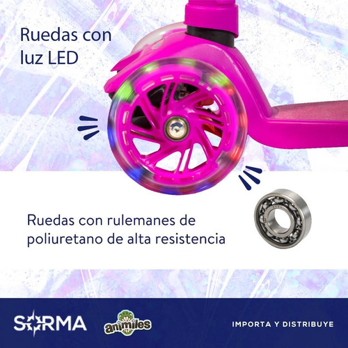 Imagen 9 de 10 de Combo Monopatin Scooter Niños 4 Ruedas + Casco Punk/dragon