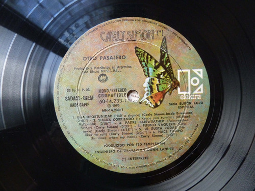 Disco Vinilo Carly Simon Another Passenger (Usado)