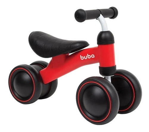 Bicicleta Bicicletinha De Equilíbrio Para Bebê 4 Rodas Buba Cor Vermelho