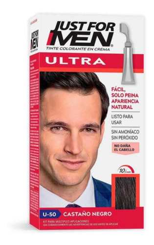 Kit Tinte Just For Men Ultra tono u-50 castaño negro x 35g