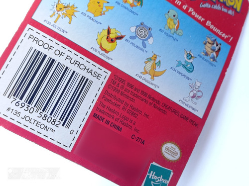 Jolteon Power Bouncer 1999 Hasbro Pokemon Nintendo (Usado)