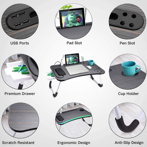 Slendor Escritorio Portátil Plegable Soporte Cama Mmg