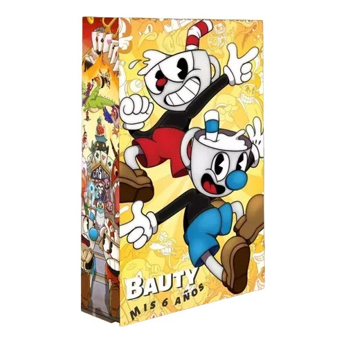 20 Bolsitas De Cumpleaños Personalizadas Grandes Cuphead