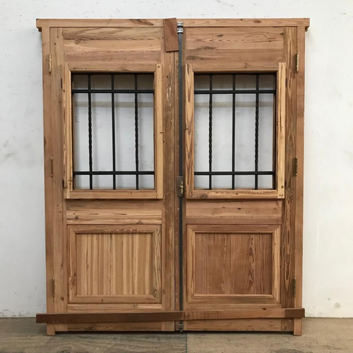 Puerta De 2 Hojas Colonial Con Reja - Cod: 5706