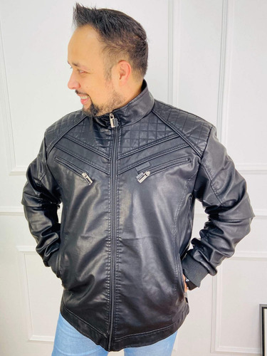 Imagem 3 de 8 de Jaqueta Couro Estilosa Masculina Com Capuz Moletom Courino