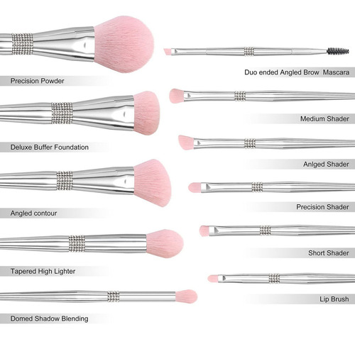 Juego De Brochas De Maquillaje Corrector De Base Sintética