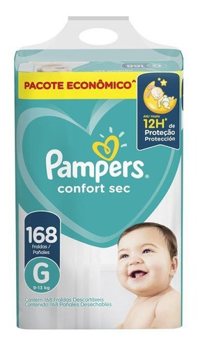 Fralda Pampers Confort Sec ,tamanho G/ 168 Unidades Gênero Sem Gênero Tamanho G