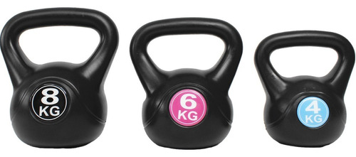Set Pesas Rusas Kettlebell 18kg Crossfit Gym 8, 13 Y 17 Lb Color Negro