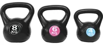 Comprar Set Pesas Rusas Kettlebell 18kg Crossfit Gym 8, 13 Y 17 Lb Color Negro
