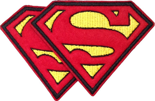 Superman Superhéroes Dc Parche Bordado 9x7 Cm Chico 2 Pzas