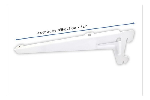 Imagem 1 de 2 de Suporte Para Trilho Prateleira 29 Cm Com Aba Kit Com 12 Peç