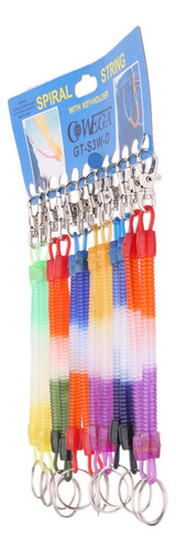 Y 12pcs Resorte De Plástico Espiral Llavero Retráctil Clips
