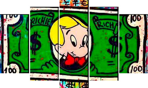 Cuadro Decorativo 5 Piezas Billete Alec Monopoly Money Rich 