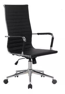 Silla de escritorio Koa OFI210 ergonómica negra con tapizado de cuero sintético