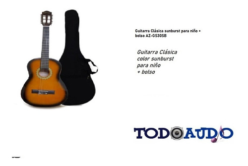 Guitarra Clásica Sunburst Para Niño Con Funda 30  Con Envio