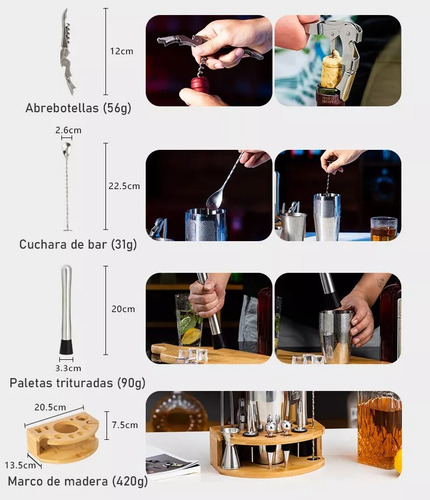 Kit De Bartender Barman - 12 Piezas Utensilios Bar (Usado)