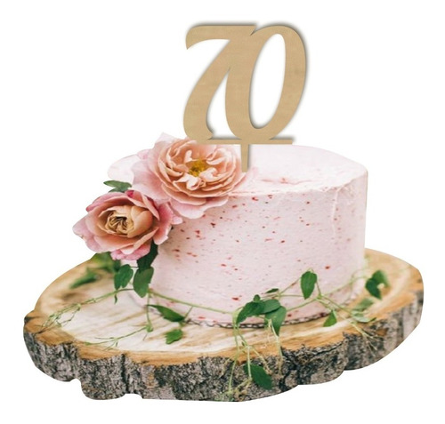 Letrero Para Pastel 70 Aniversario, Topper Cake Art985