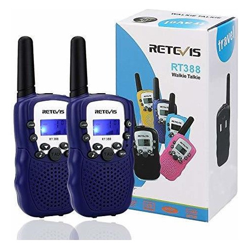 Walkie Talkies Color Azul Con Display Lcd 2 Piezas