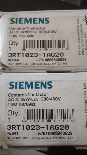 Contactor Siemens 3rt1023 1ag20 9amptrifasico Bobina 110v
