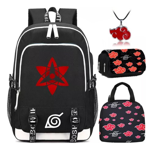 . 4pcs Naruto Student Mochila Lonchera Estuche Para Bolígraf