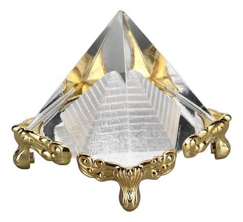 Pirámide Tallada En Cristal Para Meditación Con Prisma Piram