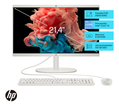 All In One Hp 22-dg0002la, Intel Pentium 8gb Ram, 512gb Ssd Color Blanco