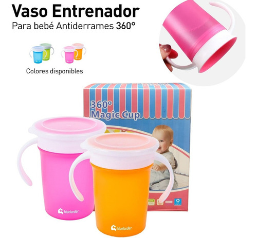Vaso Entrenador Para Bebés 360 Antiderrames 280 Ml 2 Piezas