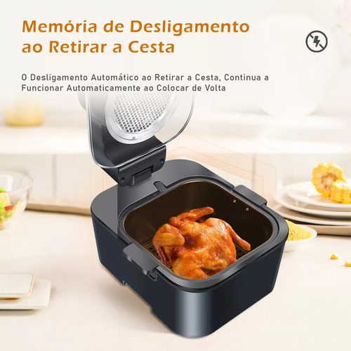 Fritadeira Airfryer Elétrica Sem Óleo Ar Coibeu Display Touc