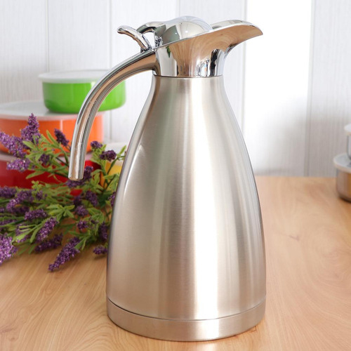 2x1.5l Acero Inoxidable Doble Pared Aislada Cafetera Plata