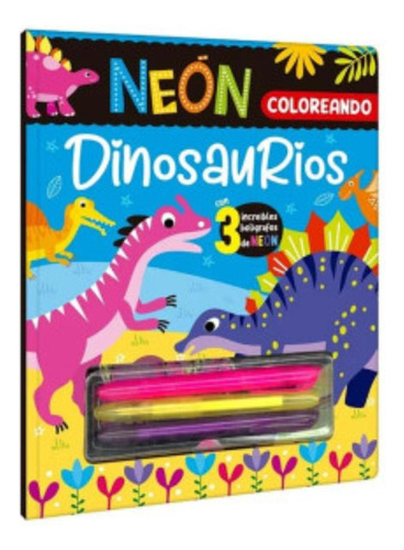 Libro: Neón Coloreando Dinosaurios