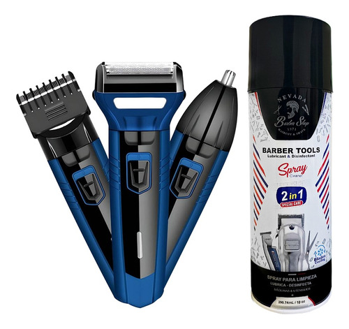 Afeitadora 3 En 1 Sonar + Spray Desinfectante Barber Tools