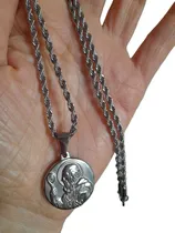 Comprar Collar Dije San Benito. Medalla San Benito Con Relieve Doble