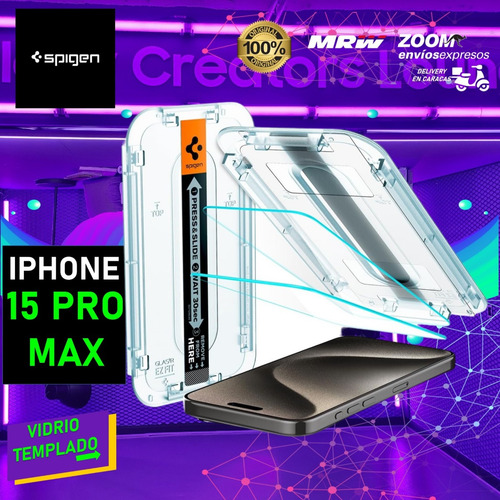 1x Vidrio Templado Para iPhone 15 Pro Max Protector Pantalla
