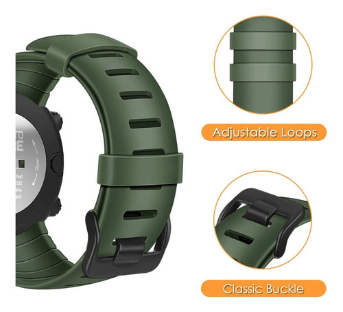 Correa De Reloj For Suunto Core Smartwatch Color Oliva