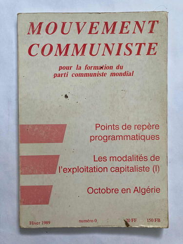 Revue Mouvement Communiste. 2 Ejemplares 0 Y 1. 1989/90.
