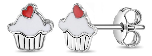 Aretes De Plata De Ley 925 Con Diseño De Cupcakes Pequeños E
