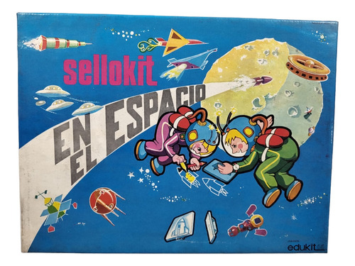 Antiguo Retro Juego De Sellos Sellokit Espacial Edukit Arg