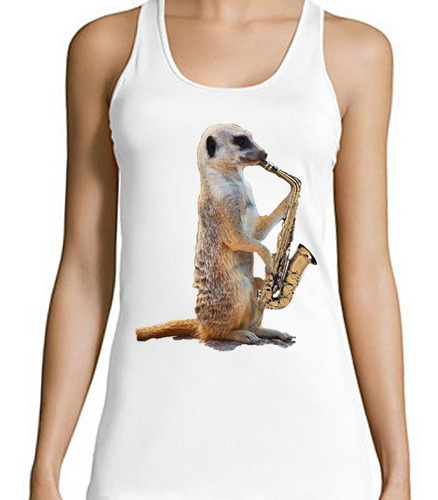 Musculosa Meerkat Suricato Saxofon Meme Diseño