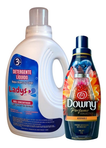 Detergente Ladys 3 Litros + Downy 450 Ml