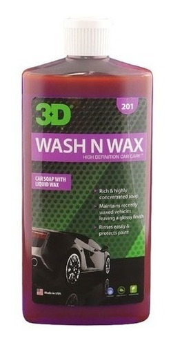 3d Wash N Wax | Shampoo Ph Neutro Con Cera 500 Ml
