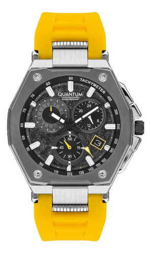 Reloj Quantum Hombre Silicón Color Amarillo Pwg1005.376