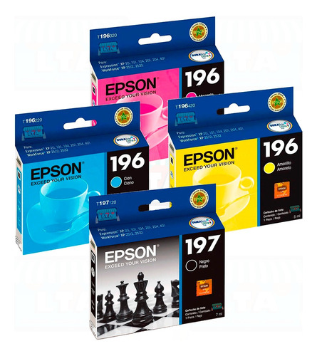 Pack 4 Colores Cartucho Original Alta Capacidad Epson Xp-211