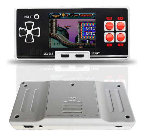 Consola portátil HT911-TW Nes Pocket Duo Screen 3.0 inch with 2 Wireless Controls Dos Jugadores Luchando Juntos Con Salida Al Televisor Conector for Auriphone Battery of Litio 600 Mah Design
