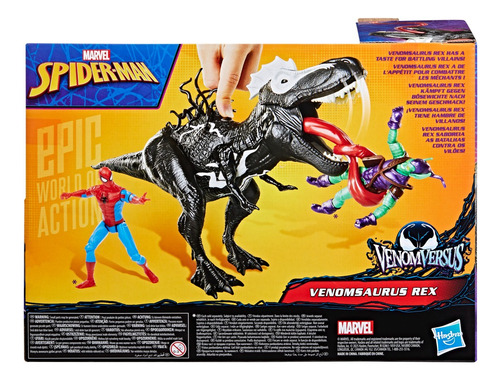 Figura de acción Spider-Man VenomVersus Venomsaurus Rex Marvel