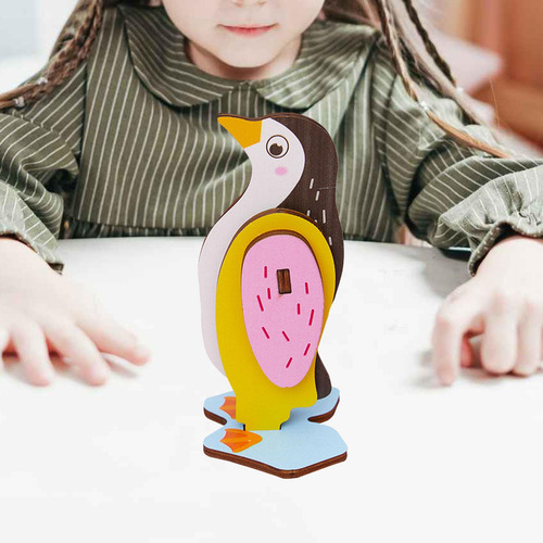 Animal Puzzle Toy Diy Animal Model Toy Insert Pingüino