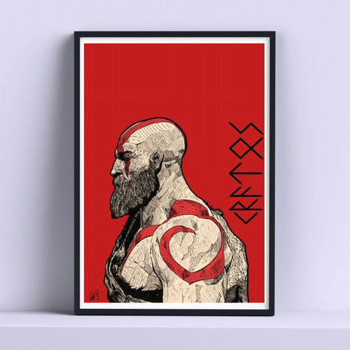 Cuadro Kratos God Of War Decorativo 30x40 Cm Listo P Colgar