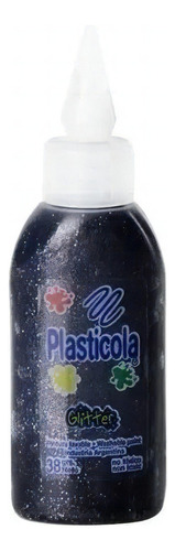 Adhesivo Plasticola Brillo Glitter Color Surtido Color Negro