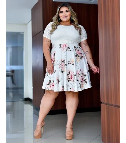 Vestido de noiva civil curto cheap plus size